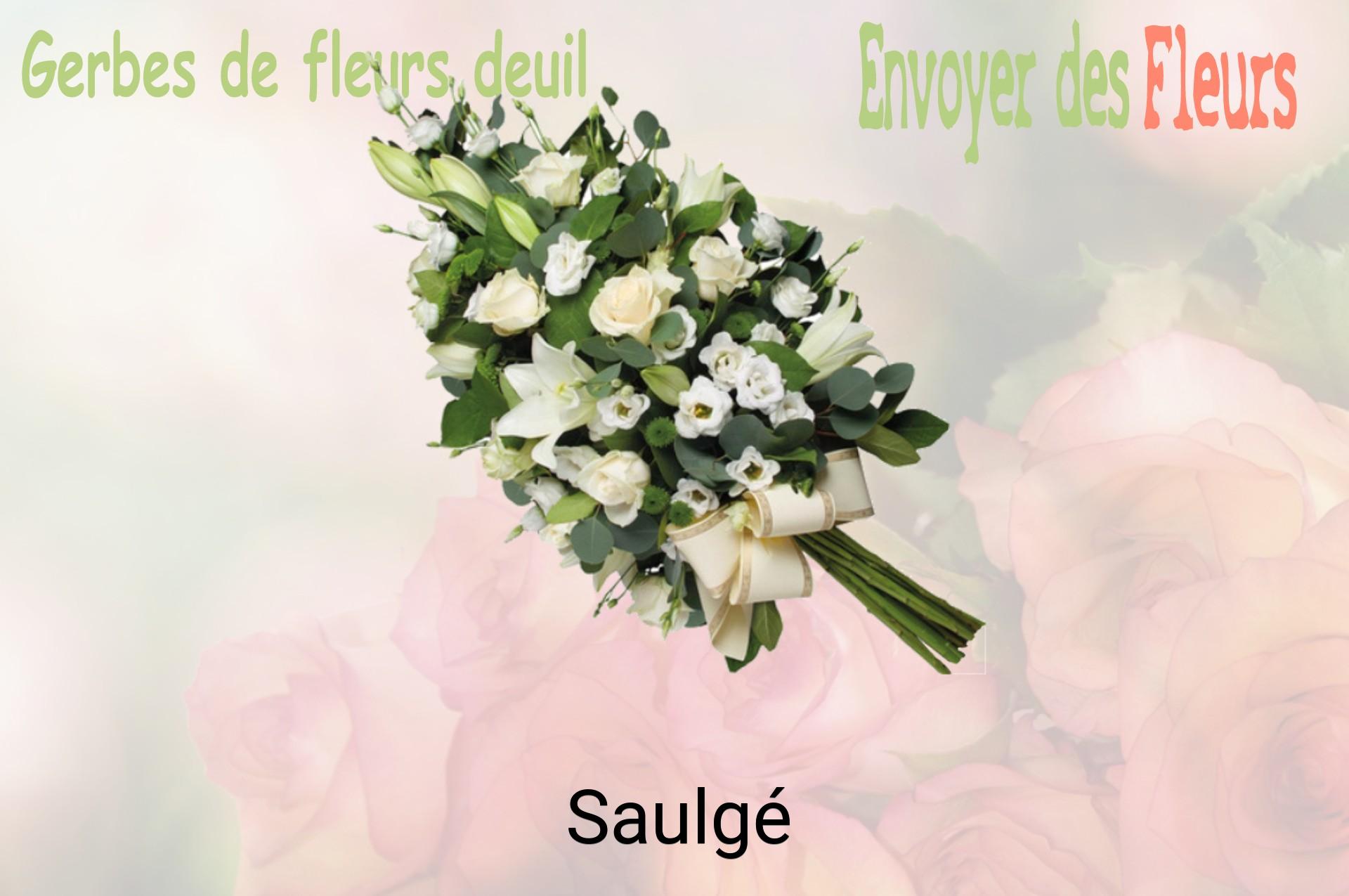 Gerbe de fleurs de deuil livrée à Saulgé